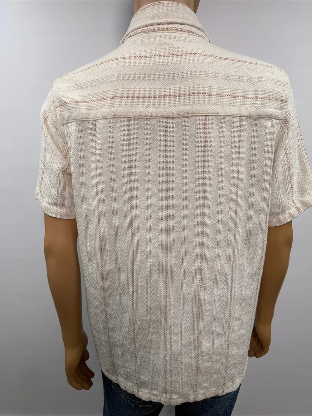 Common People Short Sleeve Revere Textured Shirt Size Large